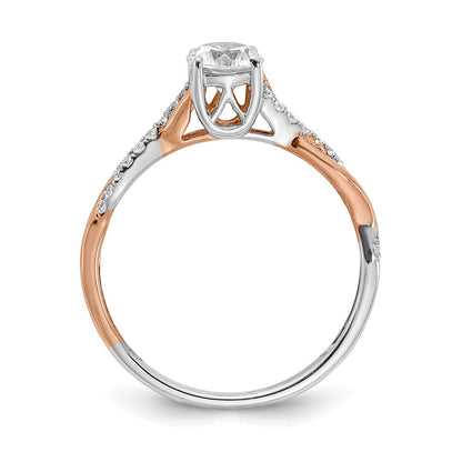 14k Two-tone Two Tone Rose and White Gold 5/8 Ct. Lab Grown Diamond VS/SI+ G+ Complete Engagement Ring