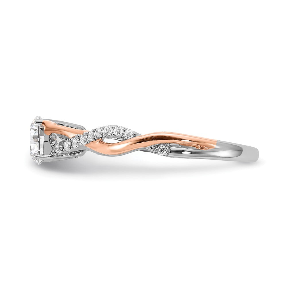 14k Two-tone Two Tone Rose and White Gold 5/8 Ct. Lab Grown Diamond VS/SI+ G+ Complete Engagement Ring