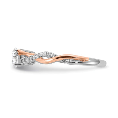 14k Two-tone Two Tone Rose and White Gold 5/8 Ct. Lab Grown Diamond VS/SI+ G+ Complete Engagement Ring