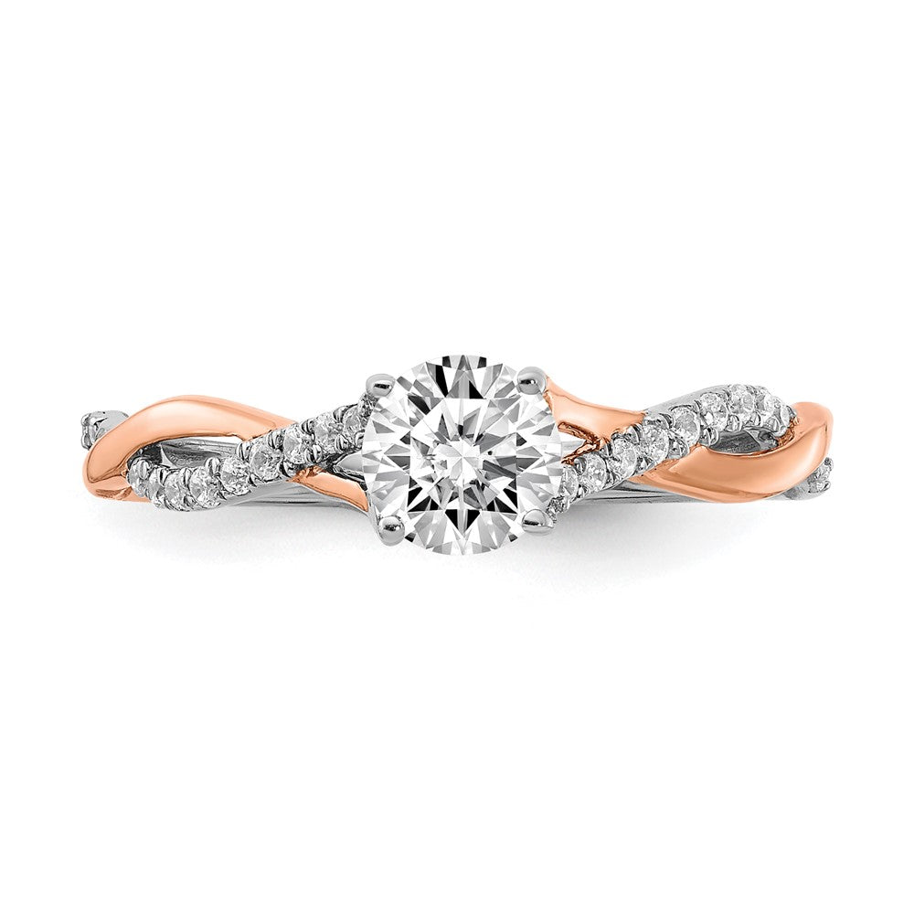 14k Two-tone Two Tone Rose and White Gold 5/8 Ct. Lab Grown Diamond VS/SI+ G+ Complete Engagement Ring