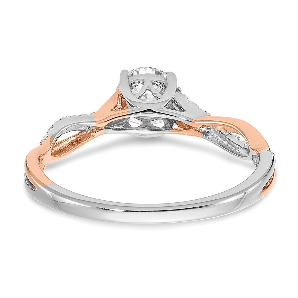 14k Two-tone Two Tone Rose and White Gold 5/8 Ct. Lab Grown Diamond VS/SI+ G+ Complete Engagement Ring