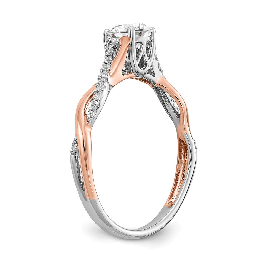 14k Two-tone Two Tone Rose and White Gold 5/8 Ct. Lab Grown Diamond VS/SI+ G+ Complete Engagement Ring