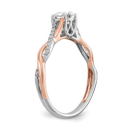 14k Two-tone Two Tone Rose and White Gold 5/8 Ct. Lab Grown Diamond VS/SI+ G+ Complete Engagement Ring