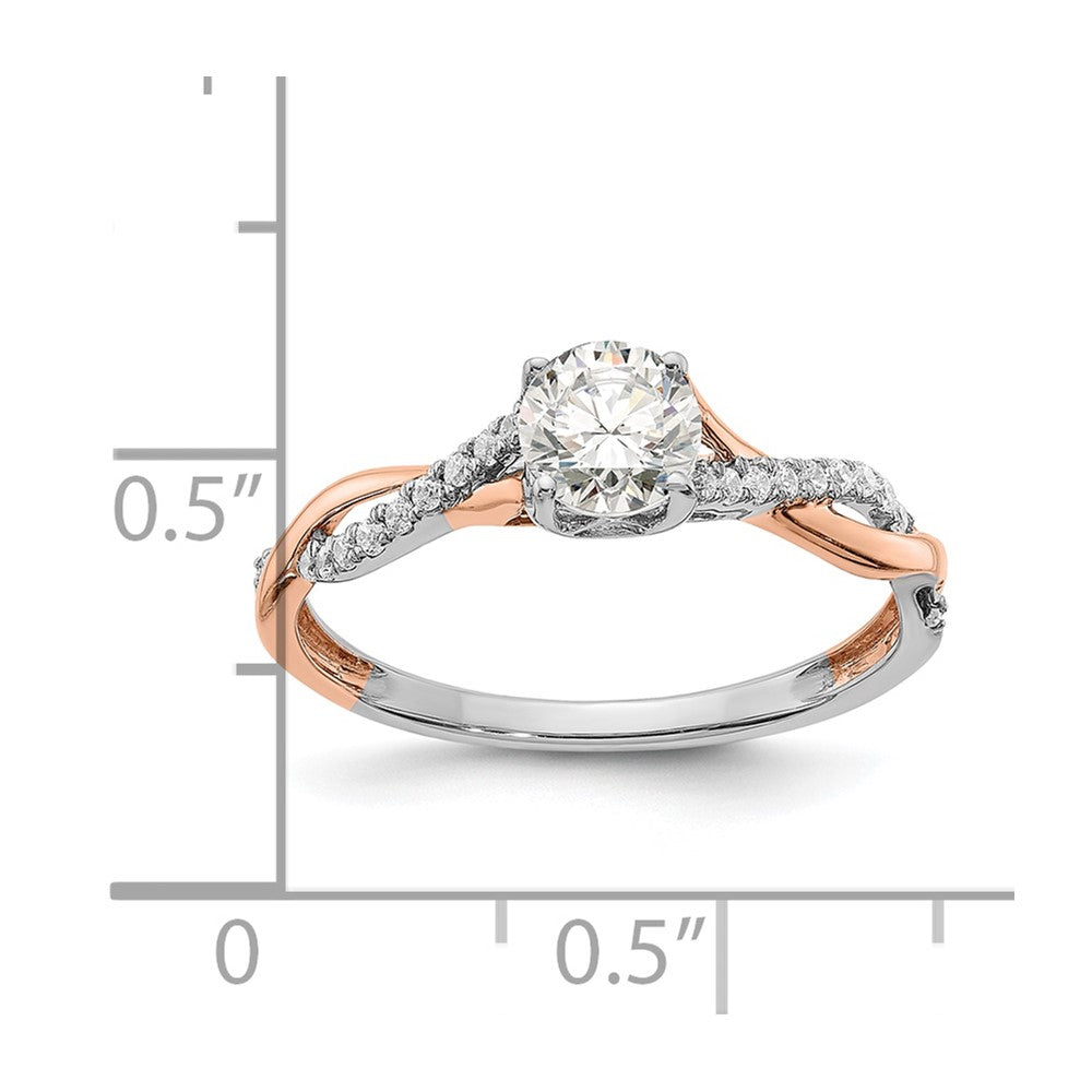 14k Two-tone Two Tone Rose and White Gold 5/8 Ct. Lab Grown Diamond VS/SI+ G+ Complete Engagement Ring
