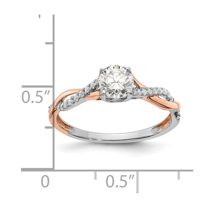14k Two-tone Two Tone Rose and White Gold 5/8 Ct. Lab Grown Diamond VS/SI+ G+ Complete Engagement Ring