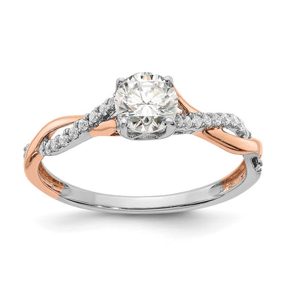 14k Two-tone Two Tone Rose and White Gold 5/8 Ct. Lab Grown Diamond VS/SI+ G+ Complete Engagement Ring