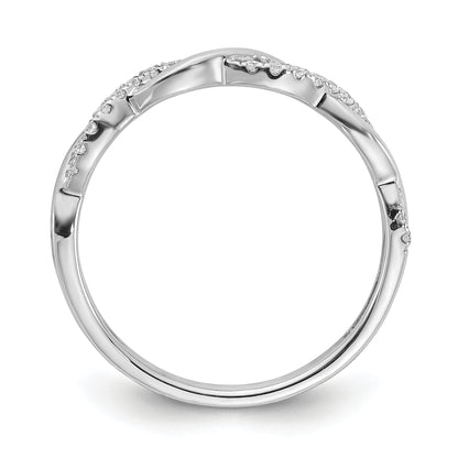 14k White Gold 1/8 Ct. Lab Grown Diamond VS/SI+ G+ Twist Wedding Band Ring