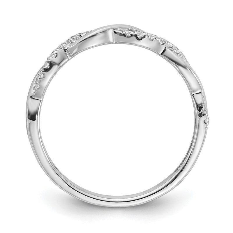 14k White Gold 1/8 Ct. Lab Grown Diamond VS/SI+ G+ Twist Wedding Band Ring
