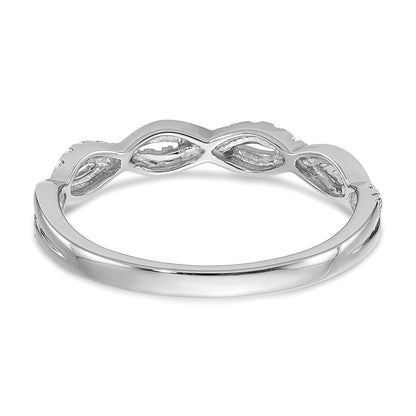 14k White Gold 1/8 Ct. Lab Grown Diamond VS/SI+ G+ Twist Wedding Band Ring