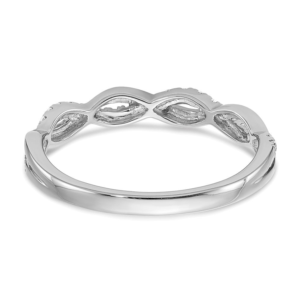 14k White Gold 1/8 Ct. Lab Grown Diamond VS/SI+ G+ Twist Wedding Band Ring