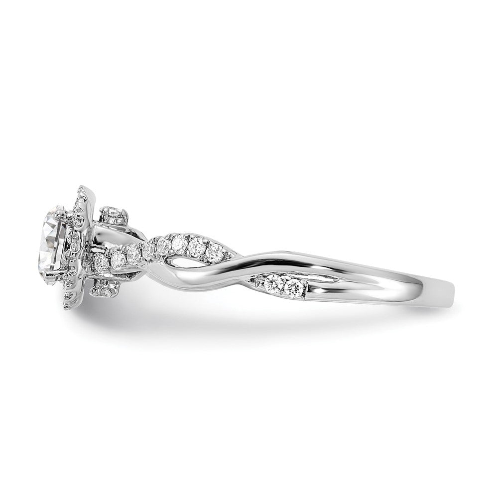 10k White Gold 5/8 Ct. Lab Grown Diamond VS/SI+ G+ Complete Round Halo Engagement Ring
