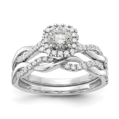 10k White Gold 5/8 Ct. Lab Grown Diamond VS/SI+ G+ Complete Round Halo Engagement Ring