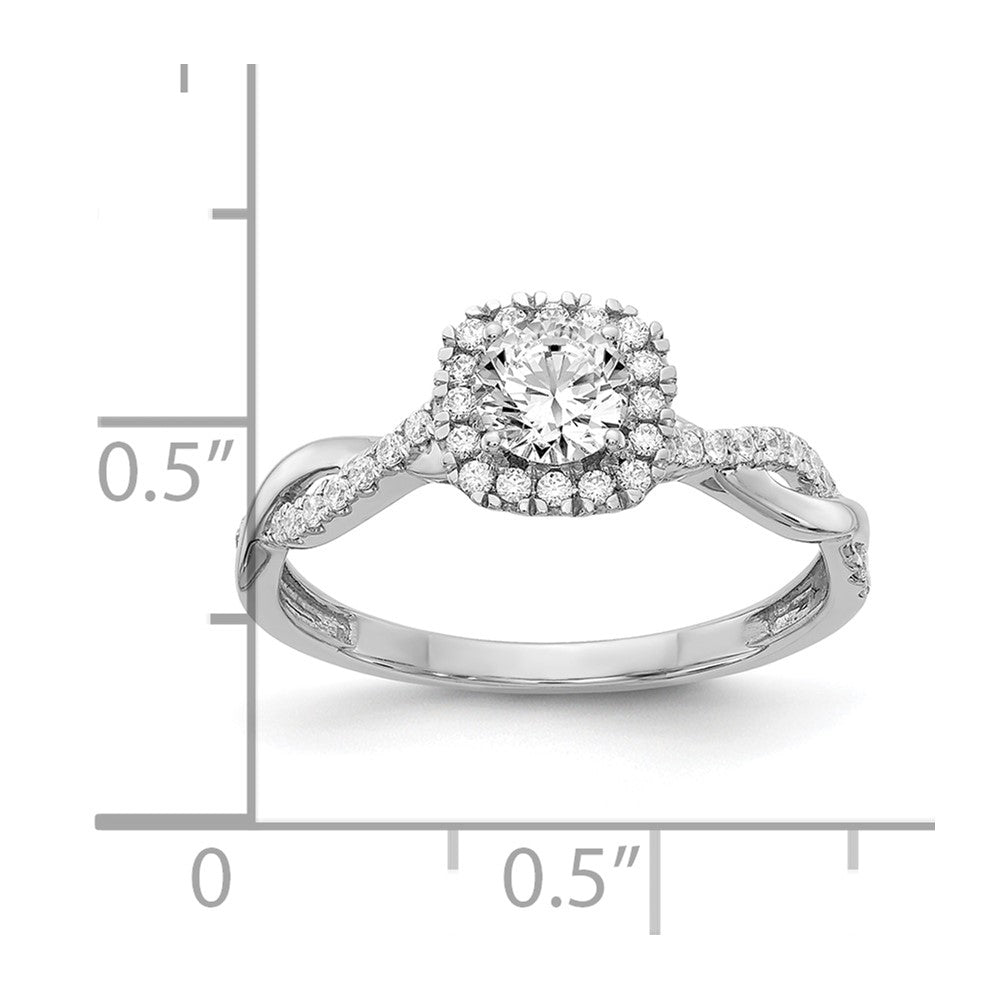10k White Gold 5/8 Ct. Lab Grown Diamond VS/SI+ G+ Complete Round Halo Engagement Ring
