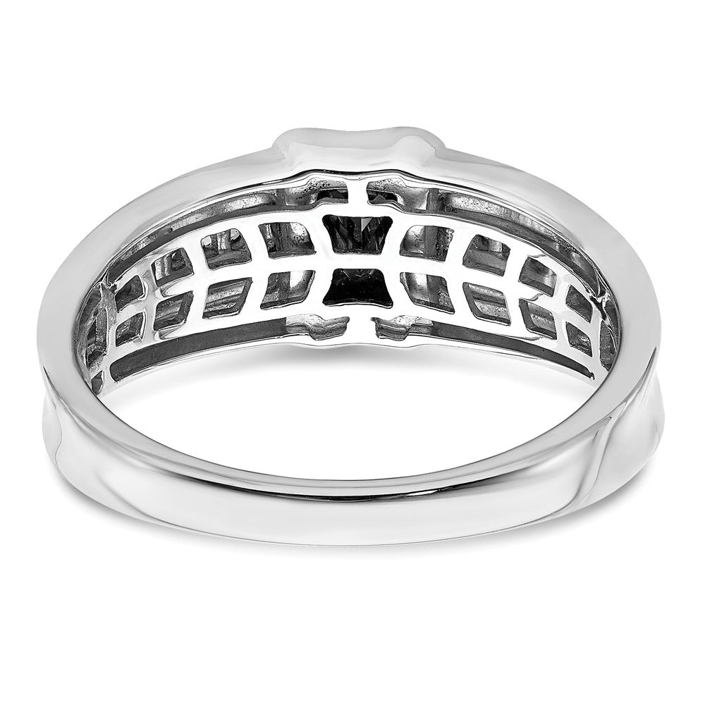 14k Two-Tone Gold Onyx and Real Diamond Mens Ring