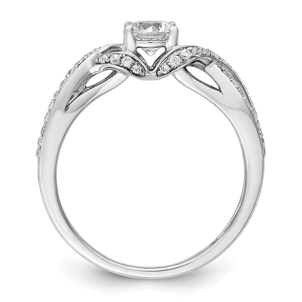 14k White Gold 3/4 Ct. Lab Grown Diamond VS/SI+ G+ Round Twist Bypass Engagment Ring