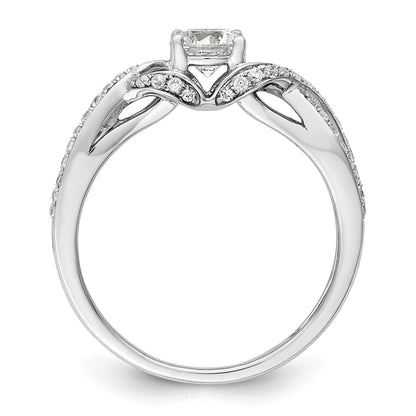 14k White Gold 3/4 Ct. Lab Grown Diamond VS/SI+ G+ Round Twist Bypass Engagment Ring