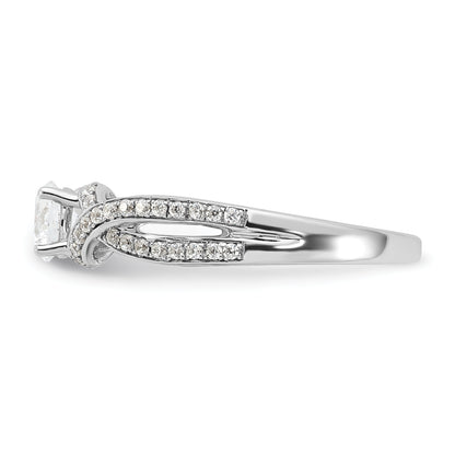 14k White Gold 3/4 Ct. Lab Grown Diamond VS/SI+ G+ Round Twist Bypass Engagment Ring