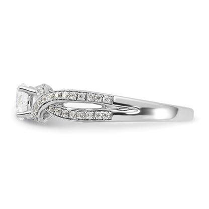 14k White Gold 3/4 Ct. Lab Grown Diamond VS/SI+ G+ Round Twist Bypass Engagment Ring