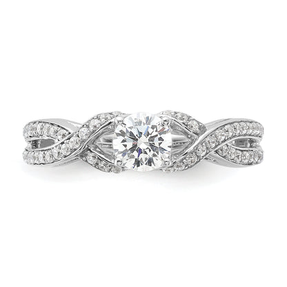 14k White Gold 3/4 Ct. Lab Grown Diamond VS/SI+ G+ Round Twist Bypass Engagment Ring
