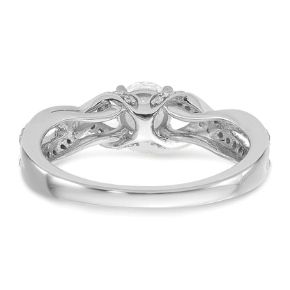 14k White Gold 3/4 Ct. Lab Grown Diamond VS/SI+ G+ Round Twist Bypass Engagment Ring