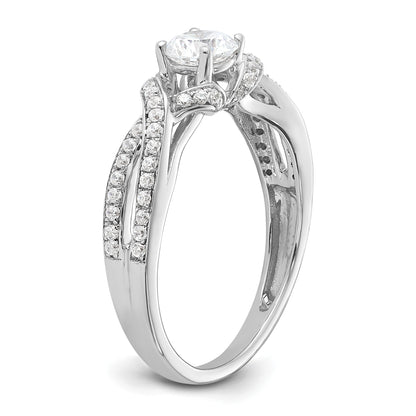 14k White Gold 3/4 Ct. Lab Grown Diamond VS/SI+ G+ Round Twist Bypass Engagment Ring