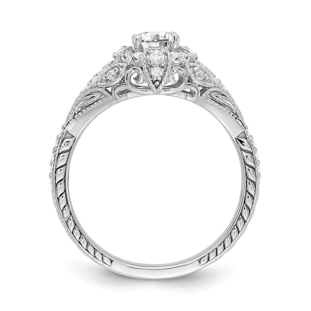 14k White Gold 5/8 Ct. Lab Grown Diamond VS/SI+ G+ Round Shared Prong Engagement Ring
