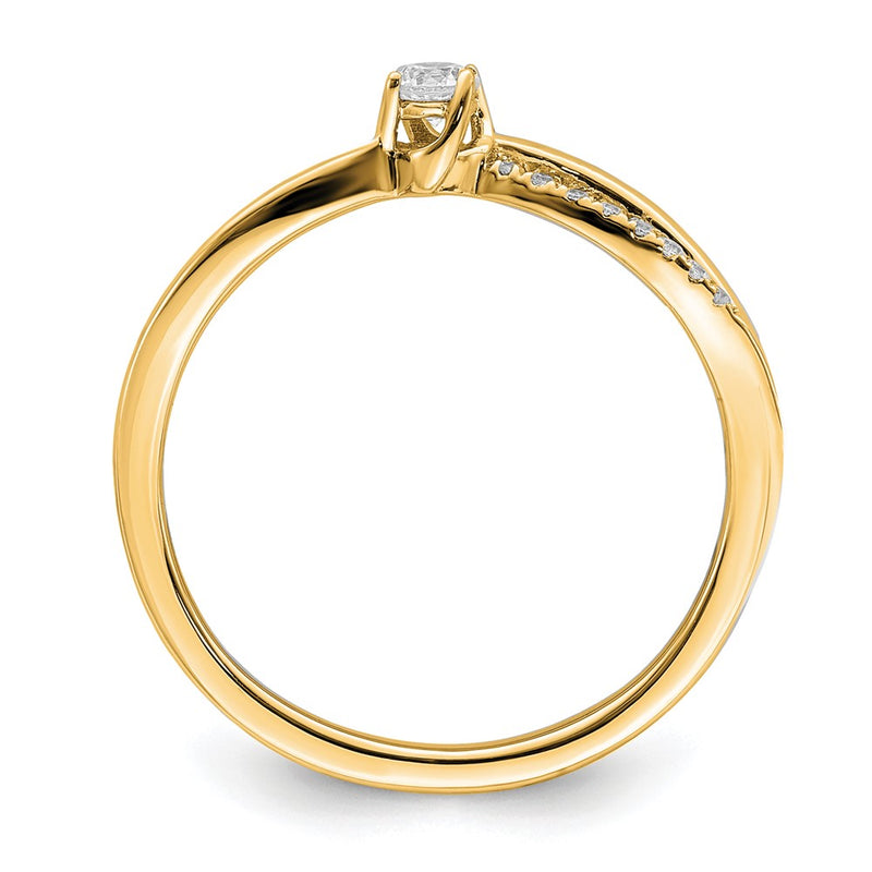 14k Yellow Gold First Promise 1/8 Ct. Lab Grown Diamond VS/SI+ G+ Petite Engagement Ring