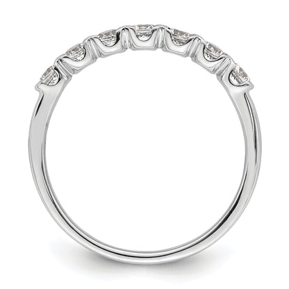 14K White Gold 7 Stone 1/2 Carat Diamond Complete Wedding Band