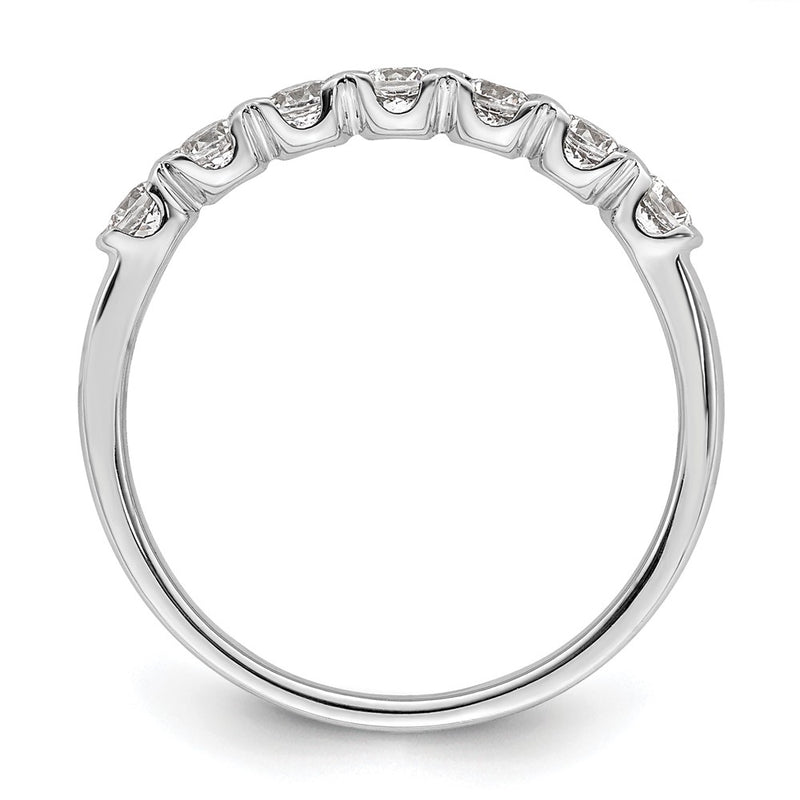14K White Gold 7 Stone 1/2 Carat Diamond Complete Wedding Band