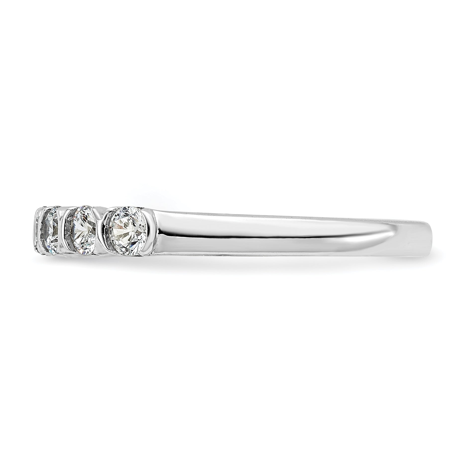 14K White Gold 7 Stone 1/2 Carat Diamond Complete Wedding Band