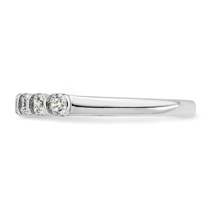 14K White Gold 7 Stone 1/2 Carat Diamond Complete Wedding Band