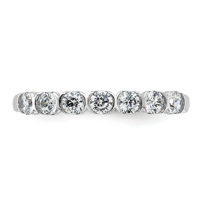 14K White Gold 7 Stone 1/2 Carat Diamond Complete Wedding Band