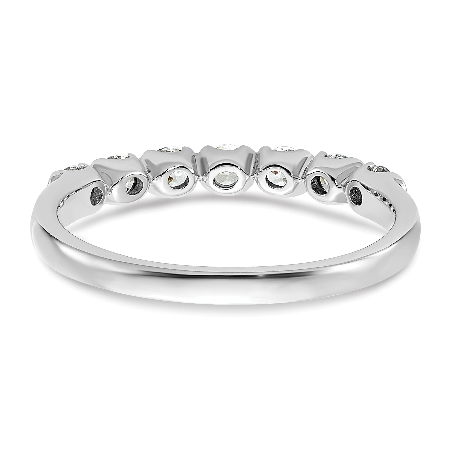 14K White Gold 7 Stone 1/2 Carat Diamond Complete Wedding Band
