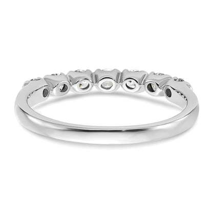 14K White Gold 7 Stone 1/2 Carat Diamond Complete Wedding Band