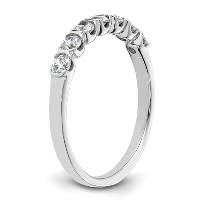14K White Gold 7 Stone 1/2 Carat Diamond Complete Wedding Band