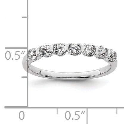 14K White Gold 7 Stone 1/2 Carat Diamond Complete Wedding Band