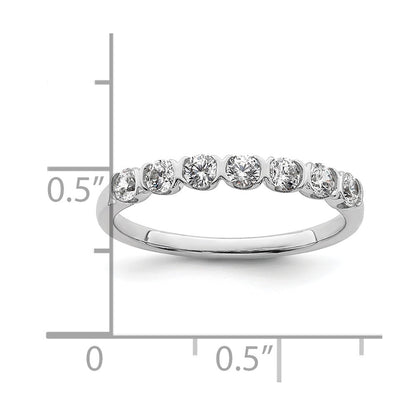 14K White Gold 7 Stone 1/2 Carat Diamond Complete Wedding Band