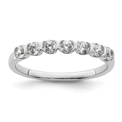 14K White Gold 7 Stone 1/2 Carat Diamond Complete Wedding Band