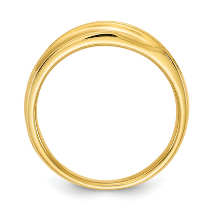 14k Yellow Gold Lab Grown VS/SI+ G+ Diamond Polished & Satin Men's Band Ring