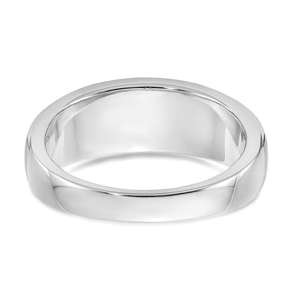 14k White Gold Real Diamond Men's Band