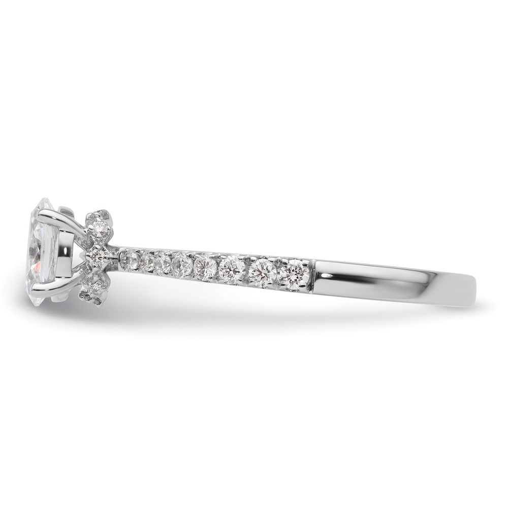14k White Gold 1/4 Ct. Lab Grown Diamond VS/SI+ G+ 1/2 Ct. center Oval Engagement Ring