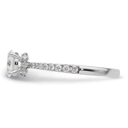 14k White Gold 1/4 Ct. Lab Grown Diamond VS/SI+ G+ 1/2 Ct. center Oval Engagement Ring