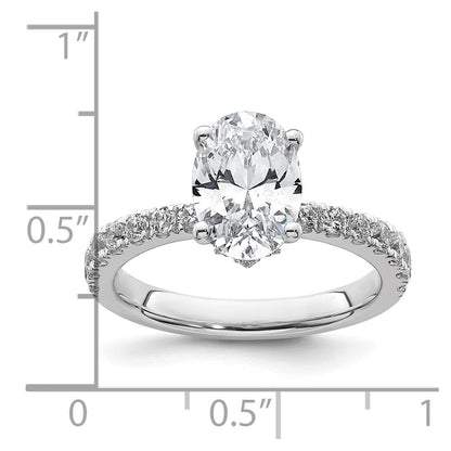 14k White Gold 2 1/4 Ct. Lab Grown Diamond VS/SI+ G+ Oval Solitaire Engagement Ring