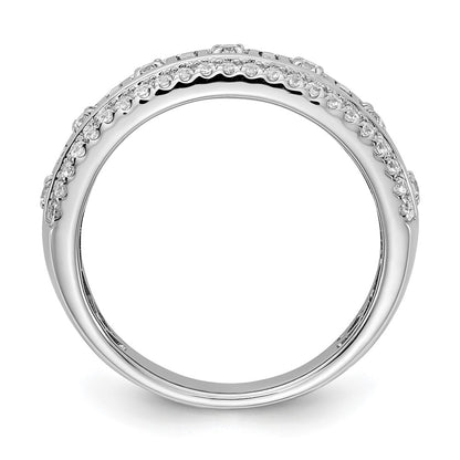 14k White Gold Real Diamond Band