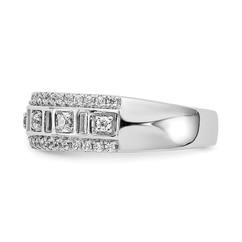 14k White Gold Real Diamond Band