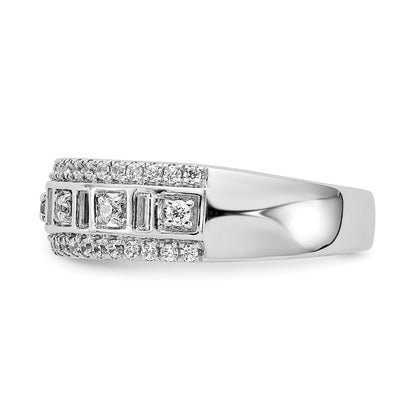 14k White Gold Real Diamond Band