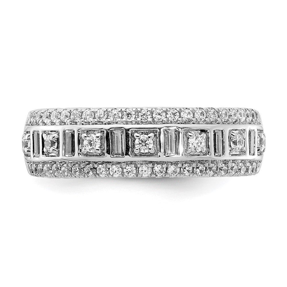 14k White Gold Real Diamond Band