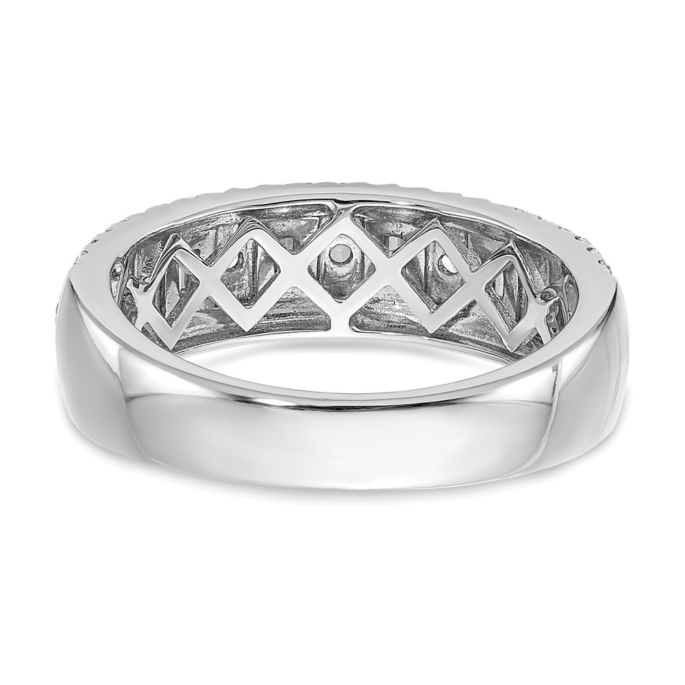 14k White Gold Real Diamond Band