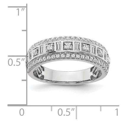 14k White Gold Real Diamond Band