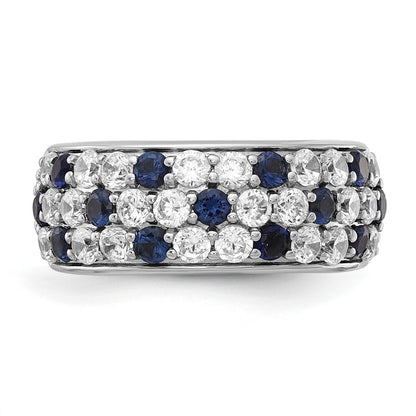14K White Gold True Origin 1 1/2 Carat Lab Grown Diamond Vs Def And .85 Blue Sapphire Fashion Ring